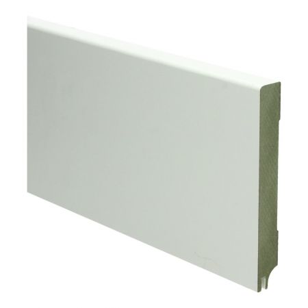 MDF Moderne plint 120x15 wit gel. + uitsparing