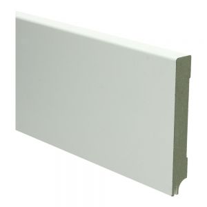 MDF Moderne plint 120x18 wit gel. + uitsparing